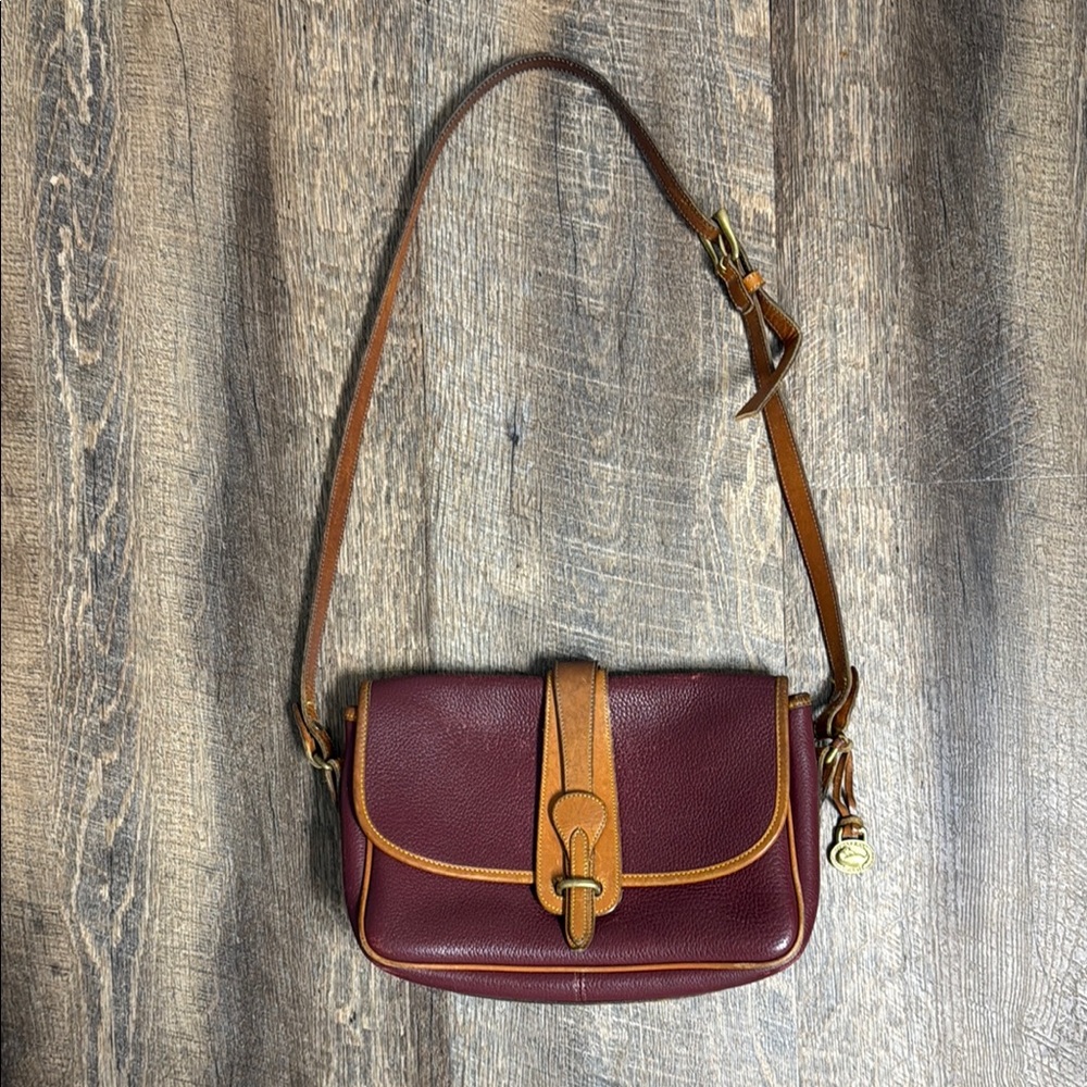 Dooney & Bourke Red and Tan Leather Shoulder Bag